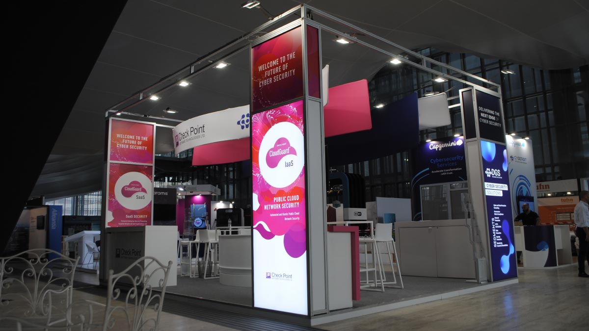 exhibition stand at Cybertech stand builders in rome
