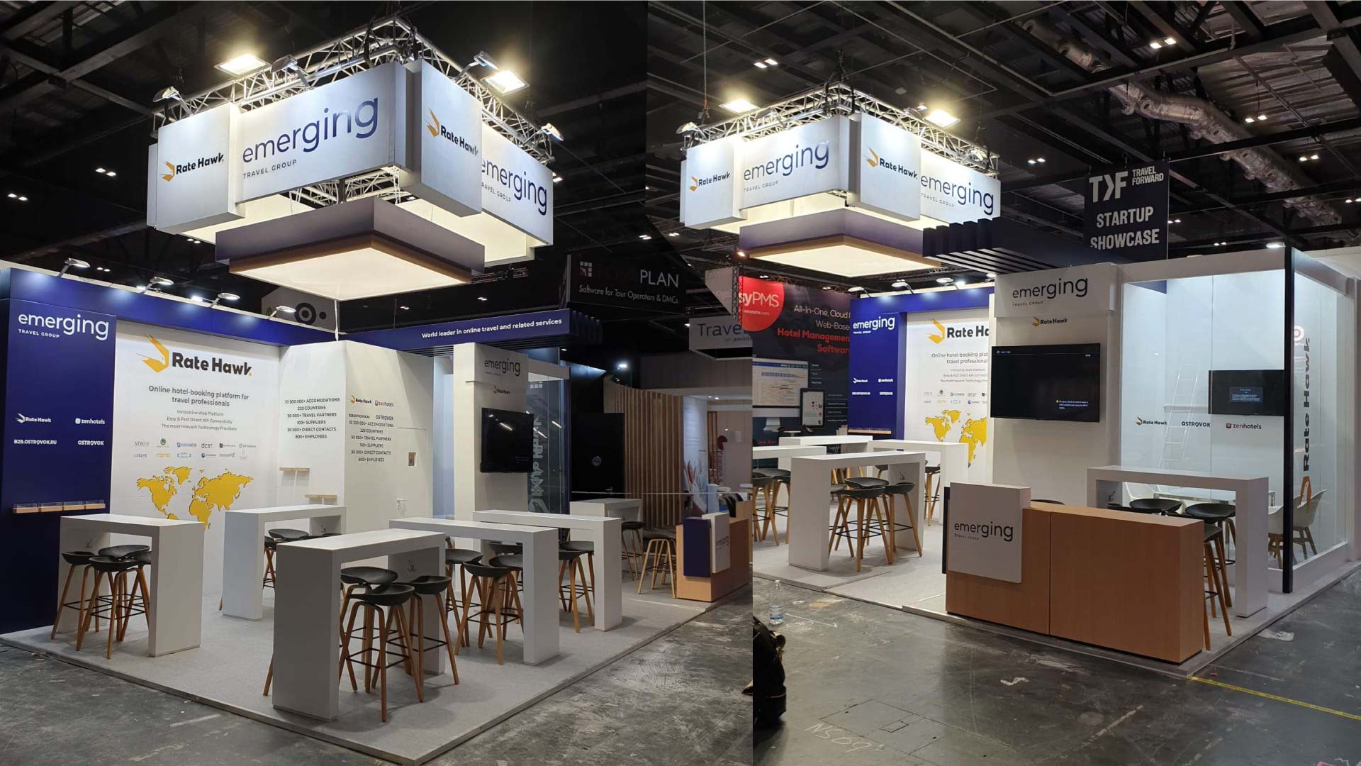 Emerging travel WTM -1 custom trade show booths